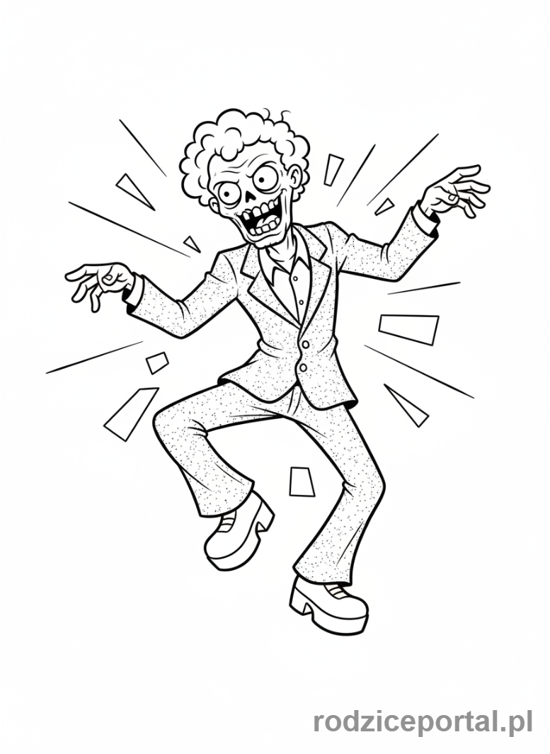 Kolorowanka Plants Vs Zombies - Zombie tańczący.