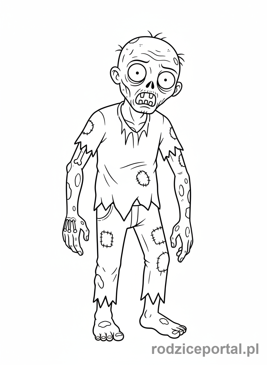 Kolorowanka Plants Vs Zombies - Zwykły zombie idący do przodu.