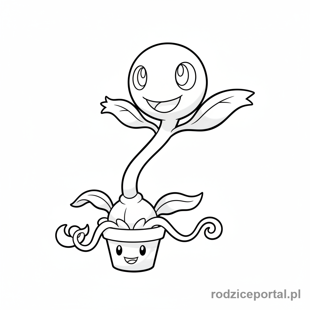 Kolorowanka Pokemon - Bellsprout wyciąga szyję