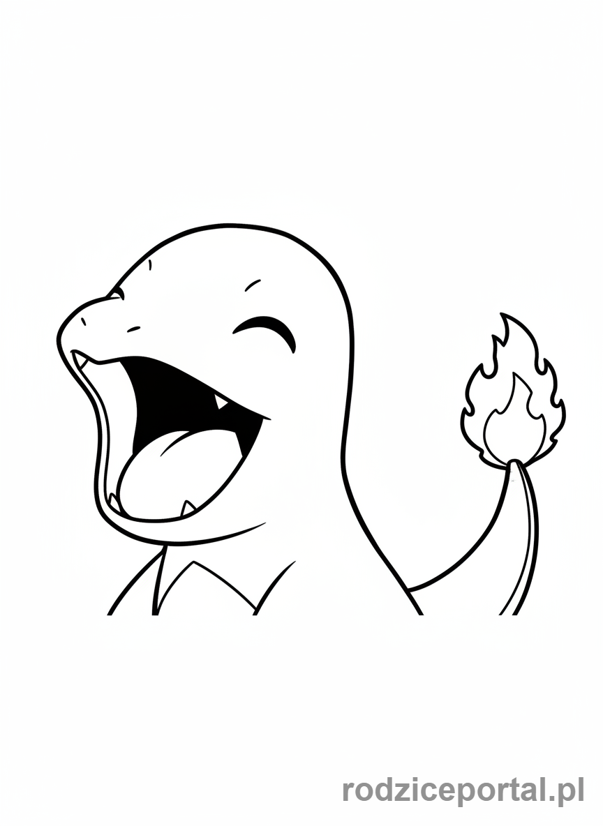 Kolorowanka Pokemon - Charmander ziewający