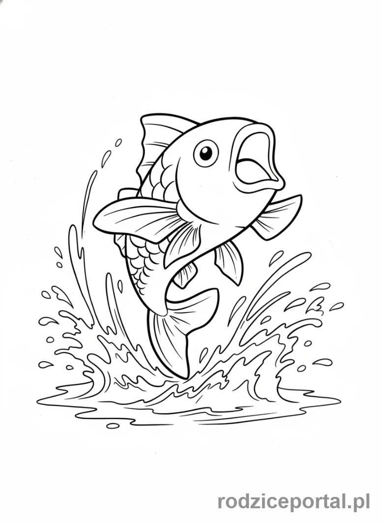 Kolorowanka Pokemon - Magikarp wyskakujący z wody