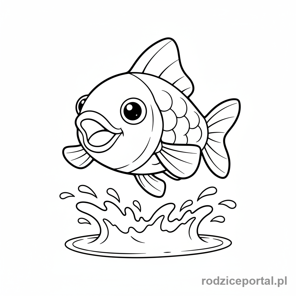 Kolorowanka Pokemon - Magikarp wyskakujący z wody