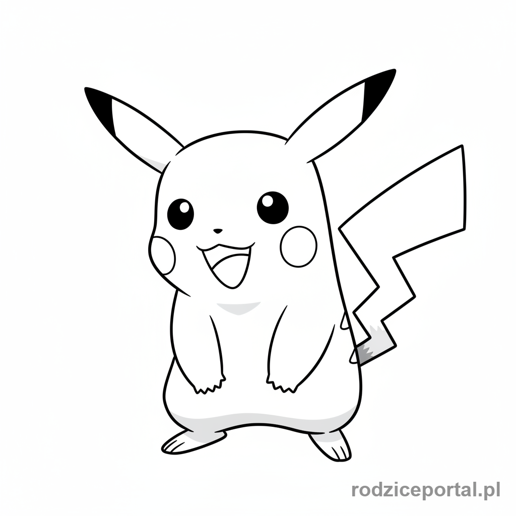 Kolorowanka Pokemon - Pikachu uśmiecha się