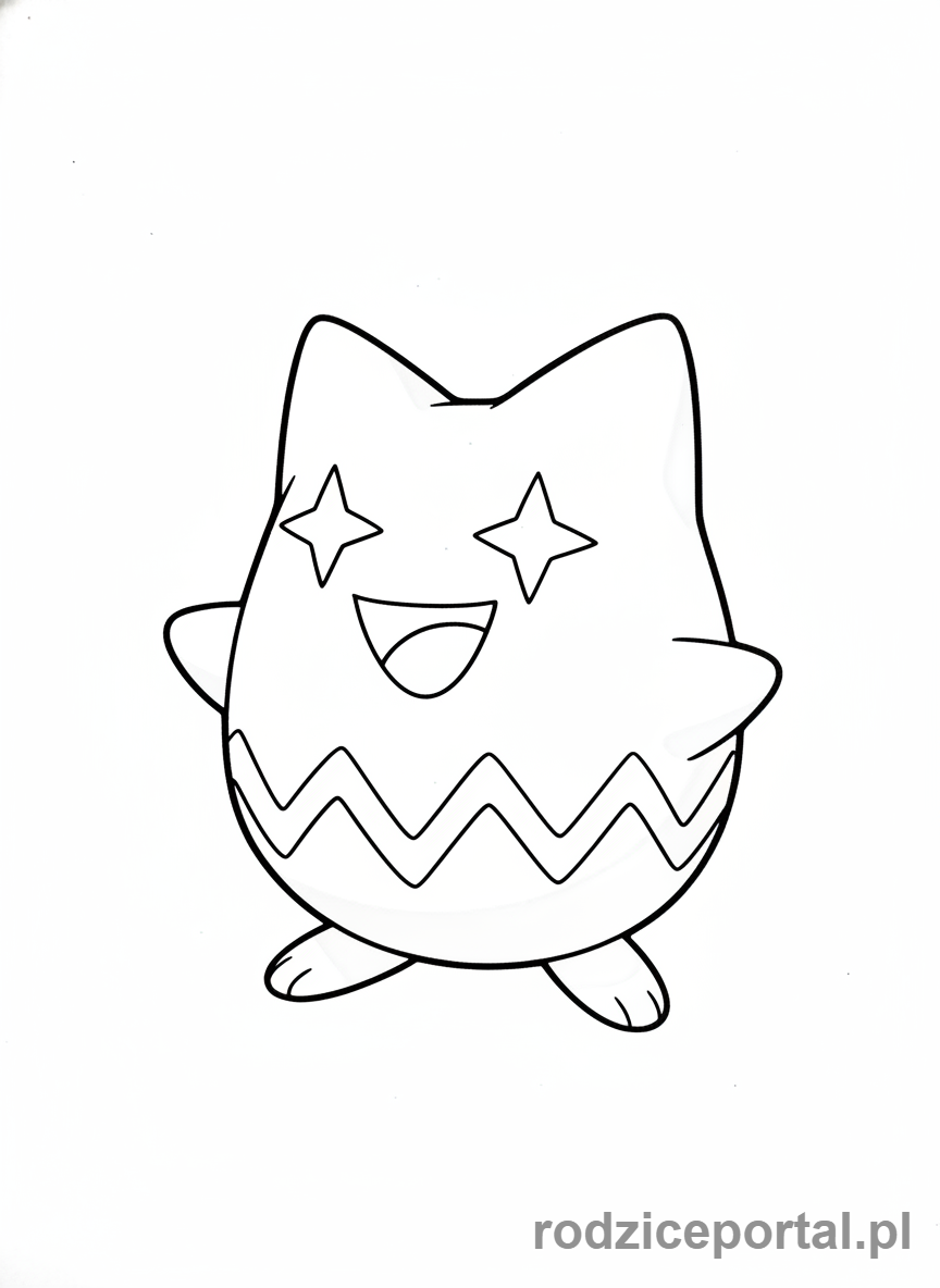 Kolorowanka Pokemon - Togepi szczęśliwy