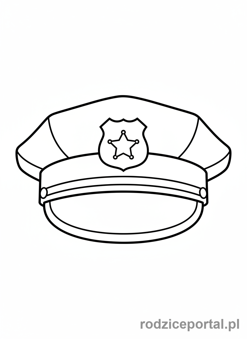 Kolorowanka Policja - Czapka policyjna