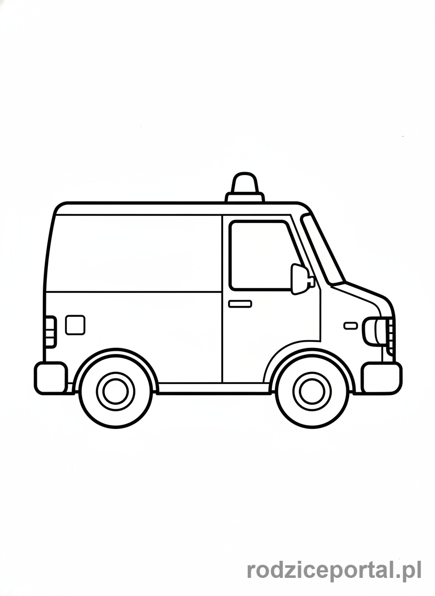 Kolorowanka Policja - Furgonetka policyjna