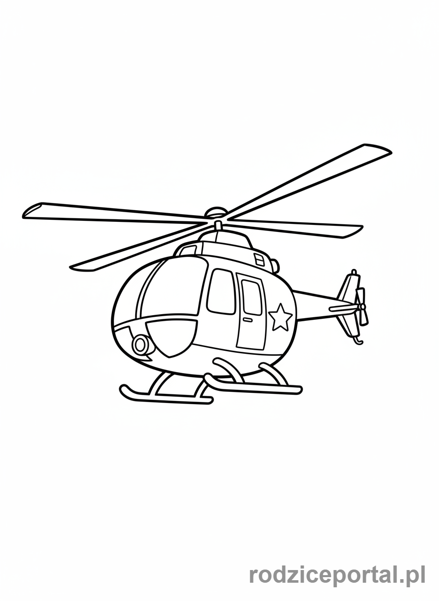 Kolorowanka Policja - Helikopter policyjny