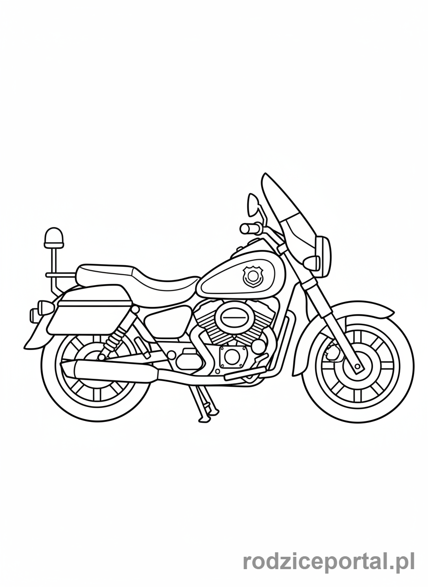 Kolorowanka Policja - Motocykl policyjny
