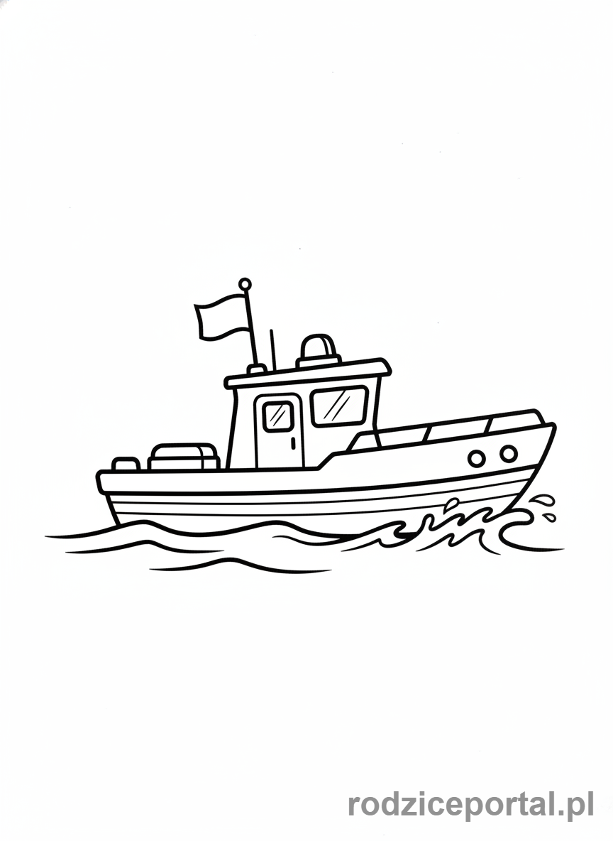 Kolorowanka Policja - Łódź policyjna