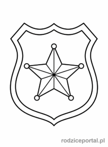 Kolorowanka Policja - Odznaka policyjna