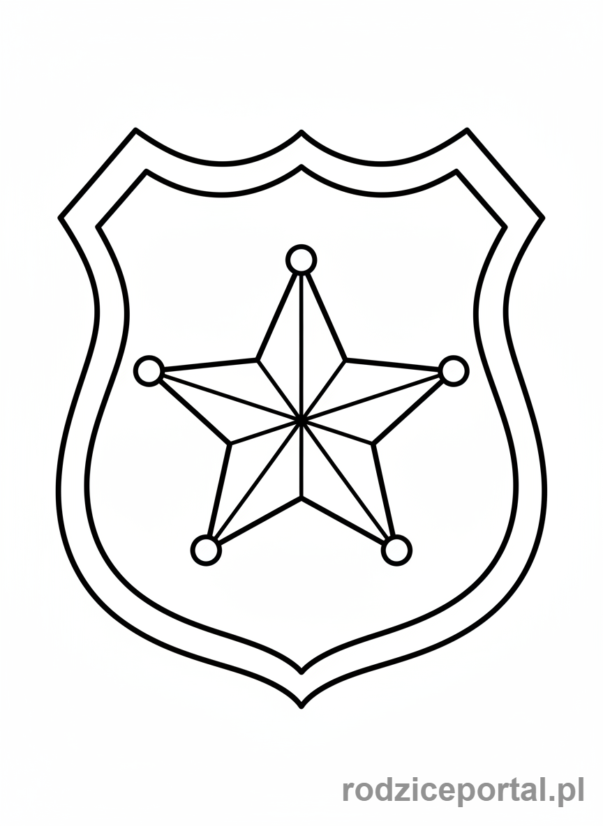 Kolorowanka Policja - Odznaka policyjna
