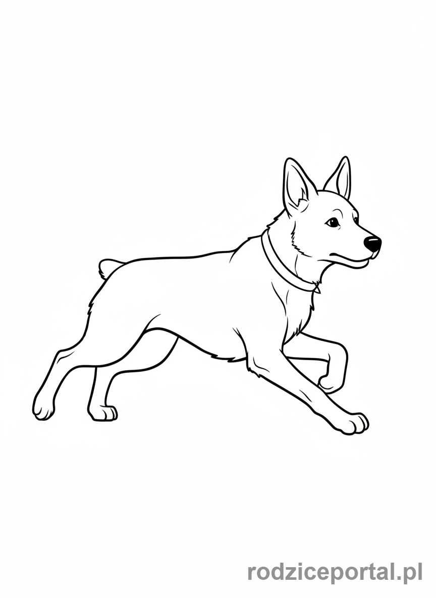 Kolorowanka Policja - Pies policyjny w akcji