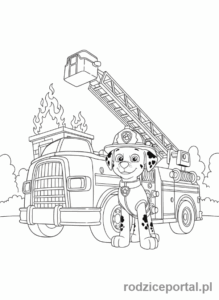 Kolorowanka Psi Patrol - Marshall z hydrulem