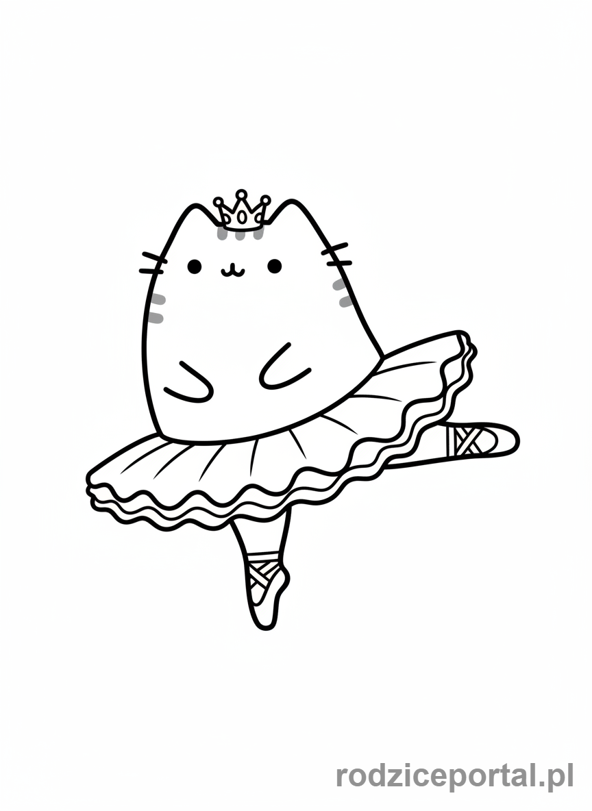 Kolorowanka Pusheen - Pusheen jako baletnica