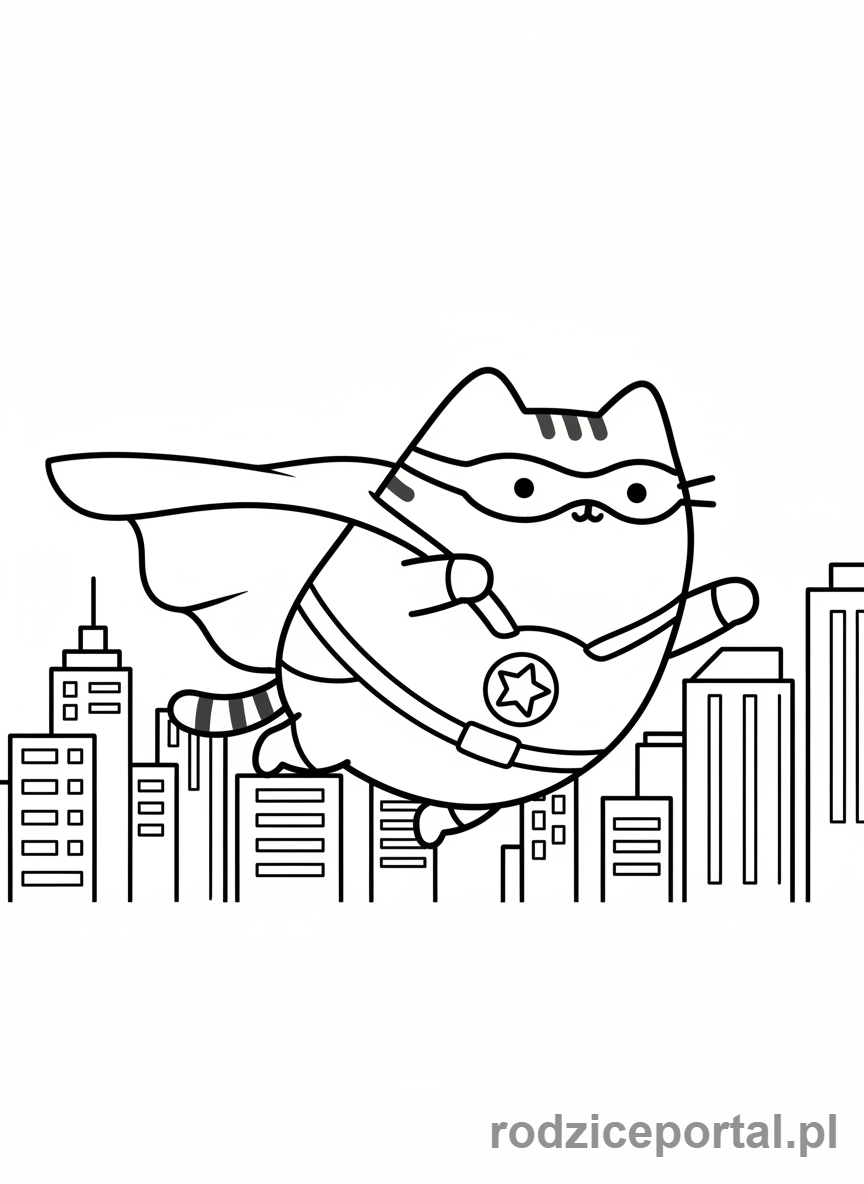 Kolorowanka Pusheen - Pusheen jako superbohaterka