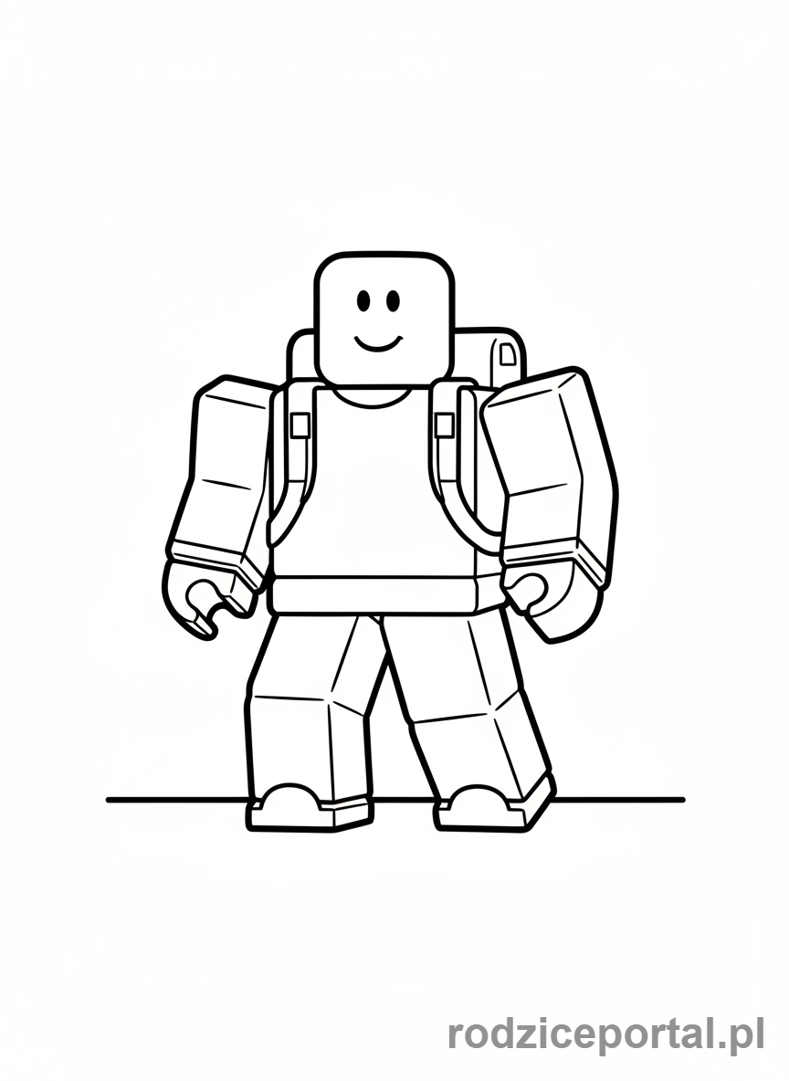 Kolorowanka Roblox - Avatar Roblox z plecakiem podróżnika