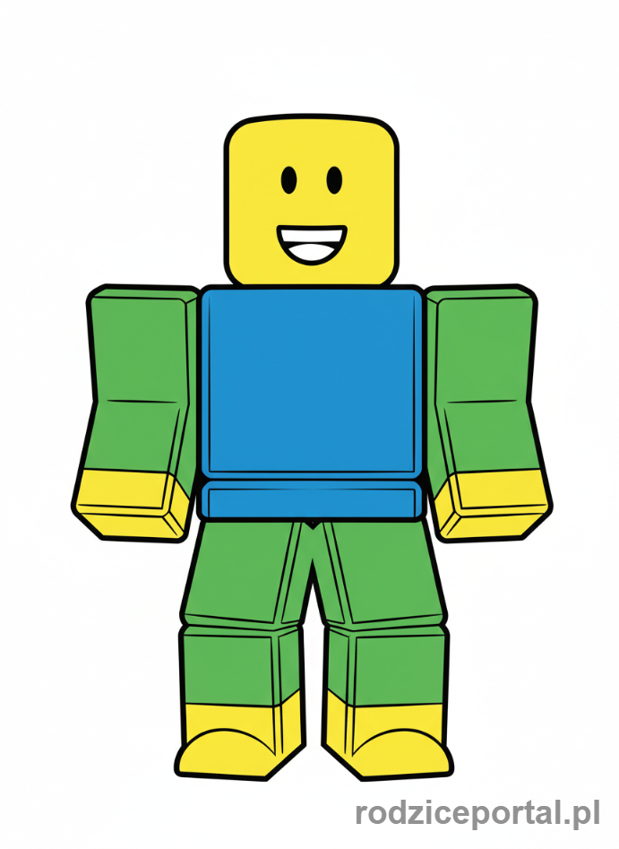 Kolorowanka Roblox - Klasyczny Noob Roblox