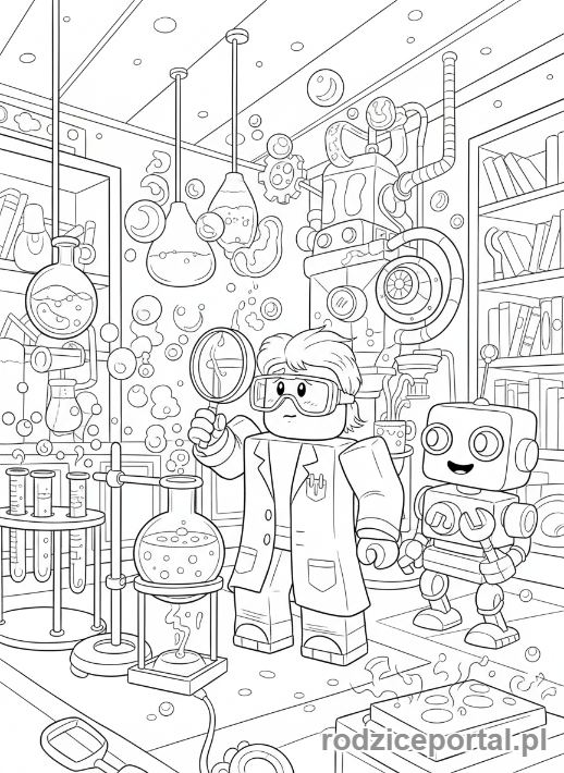 Kolorowanka Roblox - Laboratorium naukowe w świecie Roblox