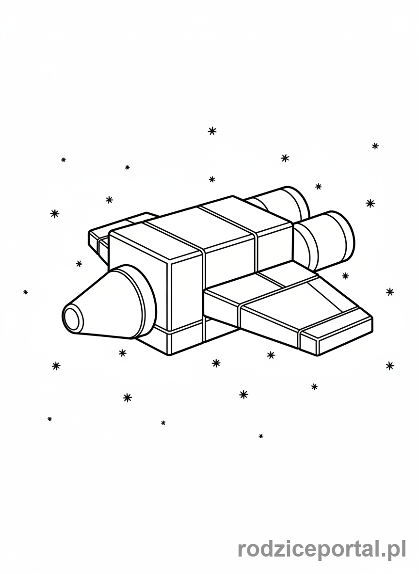 Kolorowanka Roblox - Statek kosmiczny w stylu Roblox