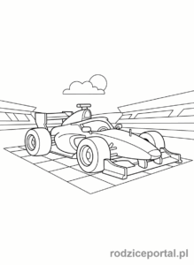 Kolorowanka Samochody Wyścigowe - Bolid F1 na starcie.