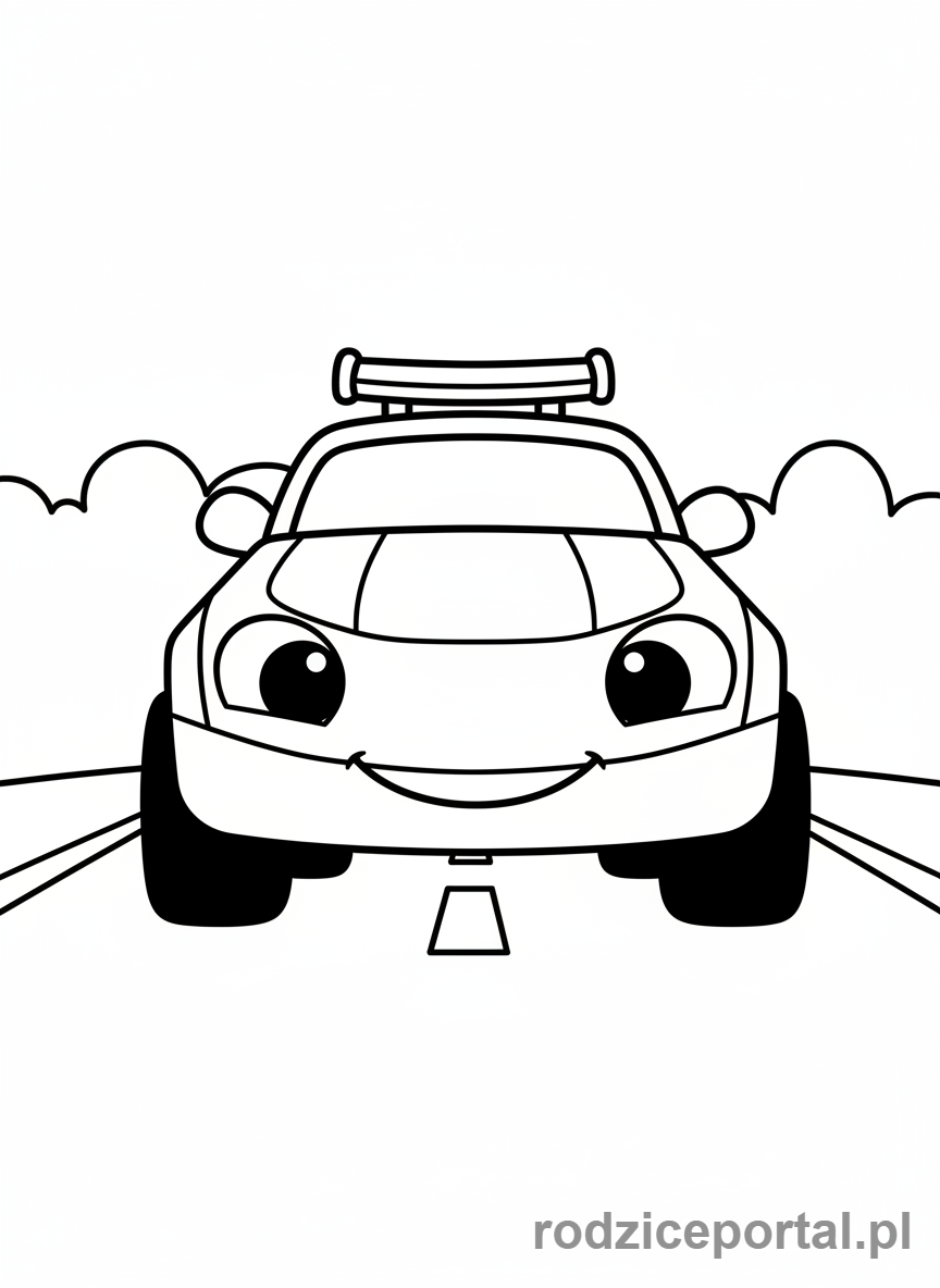 Kolorowanka Samochody Wyścigowe - Samochód wyścigowy dla maluchów.