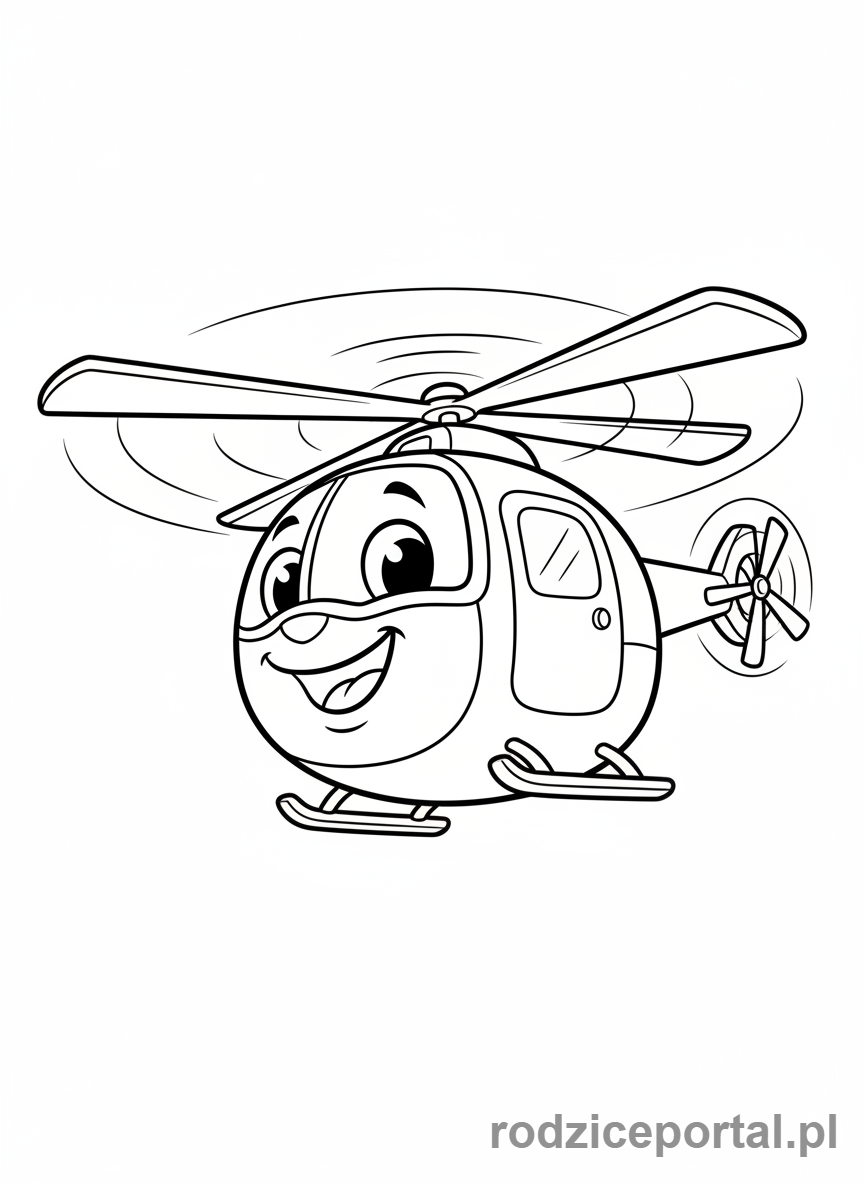 Kolorowanka Samoloty - Helikopter z uśmiechem.