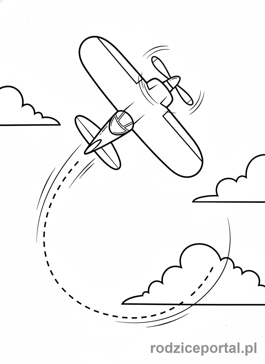 Kolorowanka Samoloty - Samolot akrobacyjny w pętli.