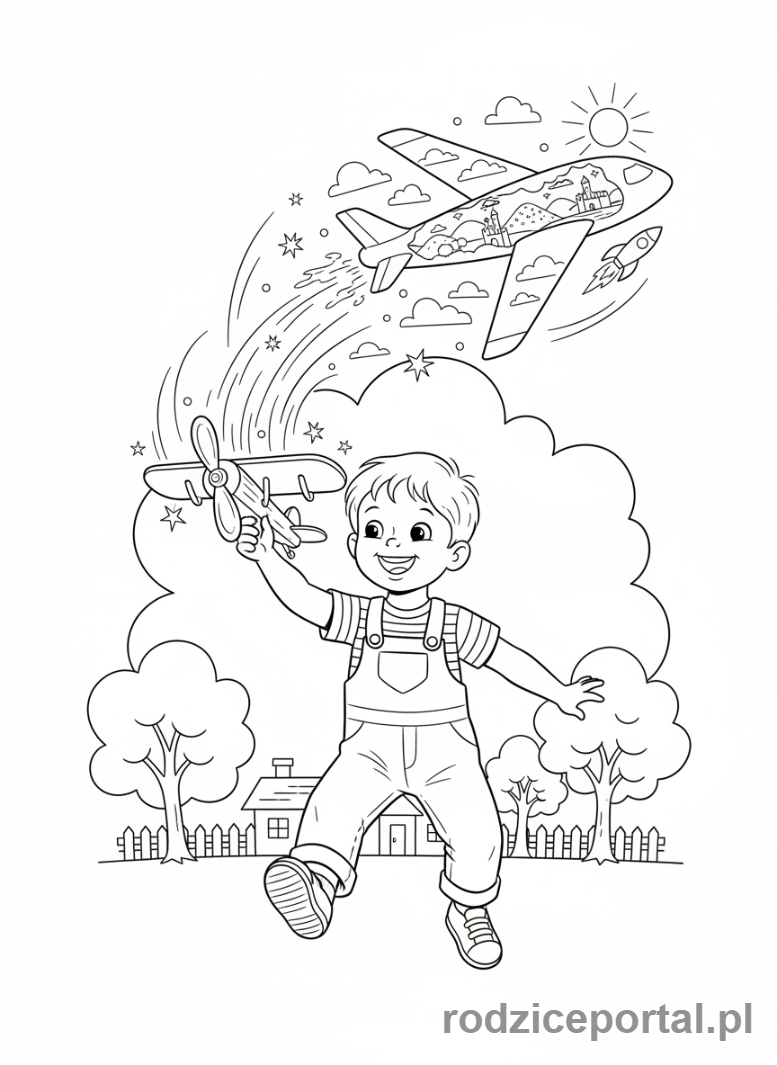 Kolorowanka Samoloty - Samolot jako zabawka.