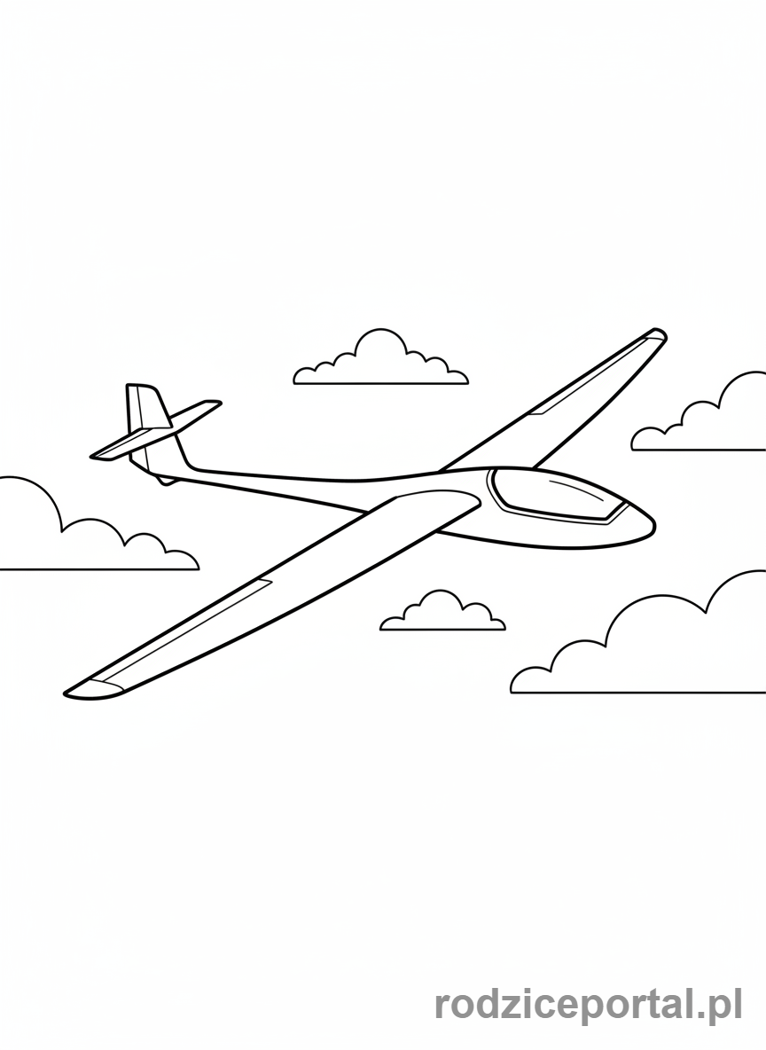 Kolorowanka Samoloty - Szybowiec wznoszący się.