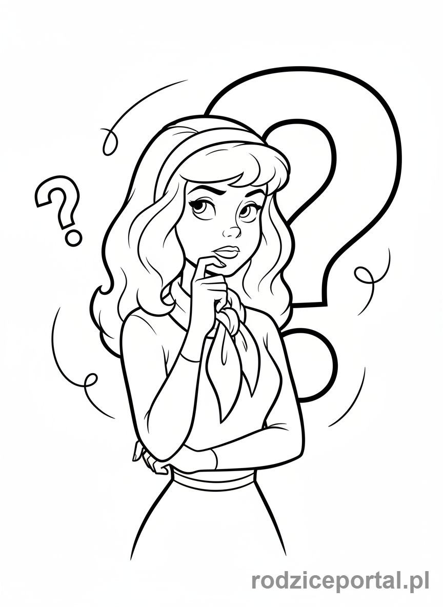 Kolorowanka Scooby Doo - Daphne rozwiązująca zagadkę