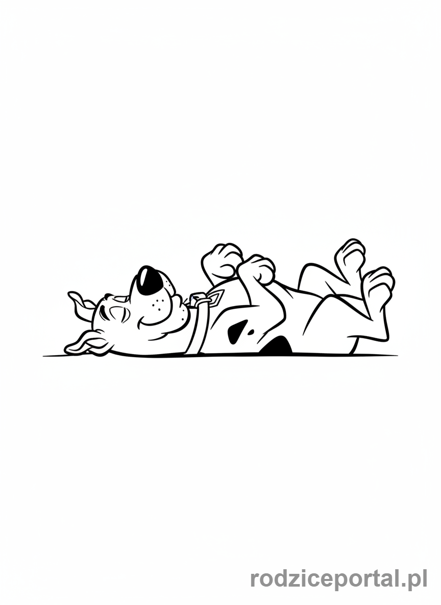 Kolorowanka Scooby Doo - Scooby-Doo śpiący na podłodze