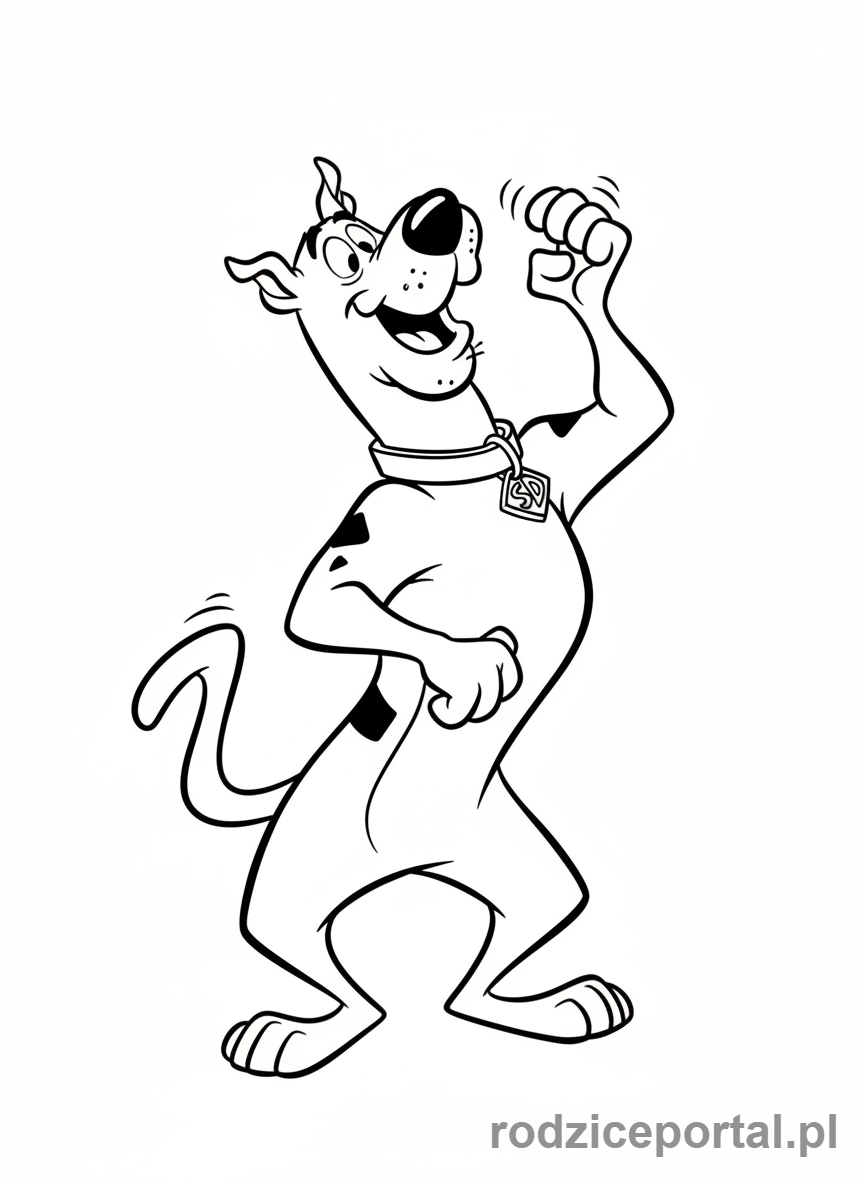 Kolorowanka Scooby Doo - Scooby-Doo tańczący cha-cha-cha