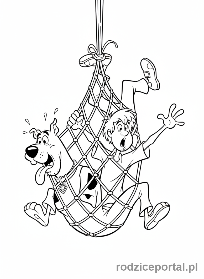 Kolorowanka Scooby Doo - Scooby i Shaggy uwięzieni