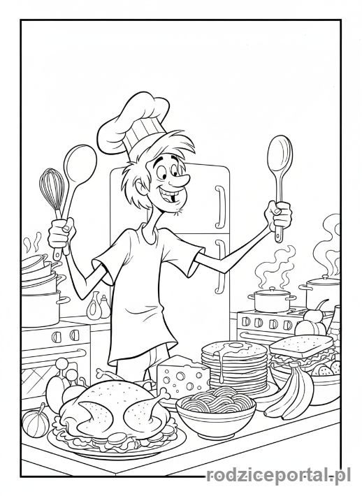 Kolorowanka Scooby Doo - Shaggy w kuchni