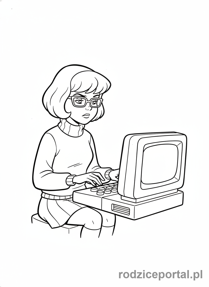 Kolorowanka Scooby Doo - Velma z notebookiem