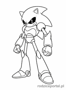 Kolorowanka Sonic - Metal Sonic w zagrożeniu