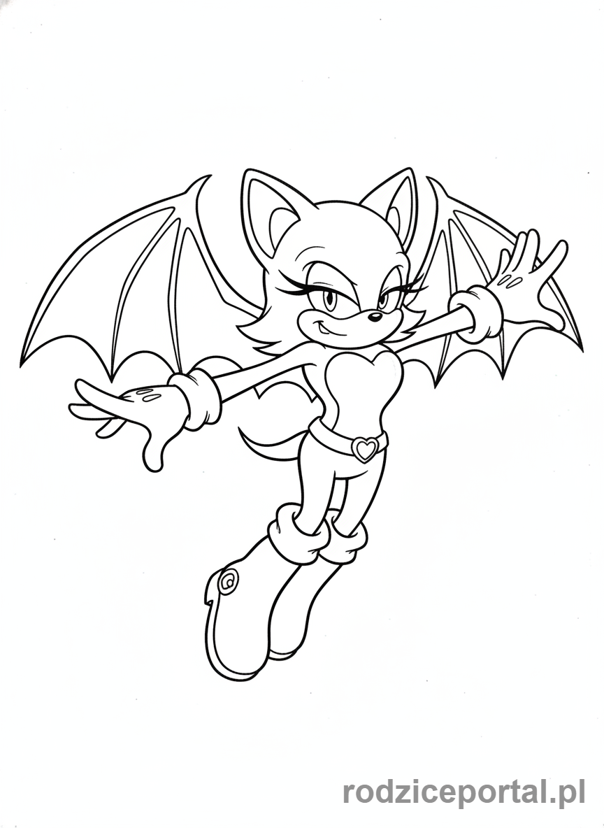 Kolorowanka Sonic - Rouge the Bat latająca