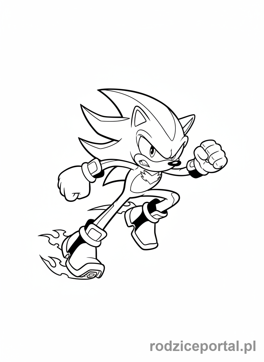 Kolorowanka Sonic - Shadow the Hedgehog biegnący