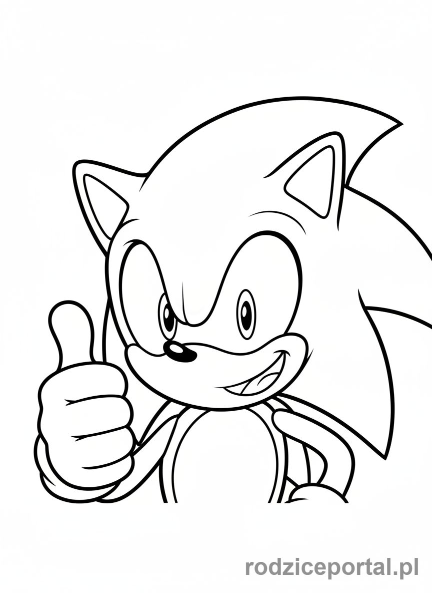 Kolorowanka Sonic - Sonic uśmiechający się