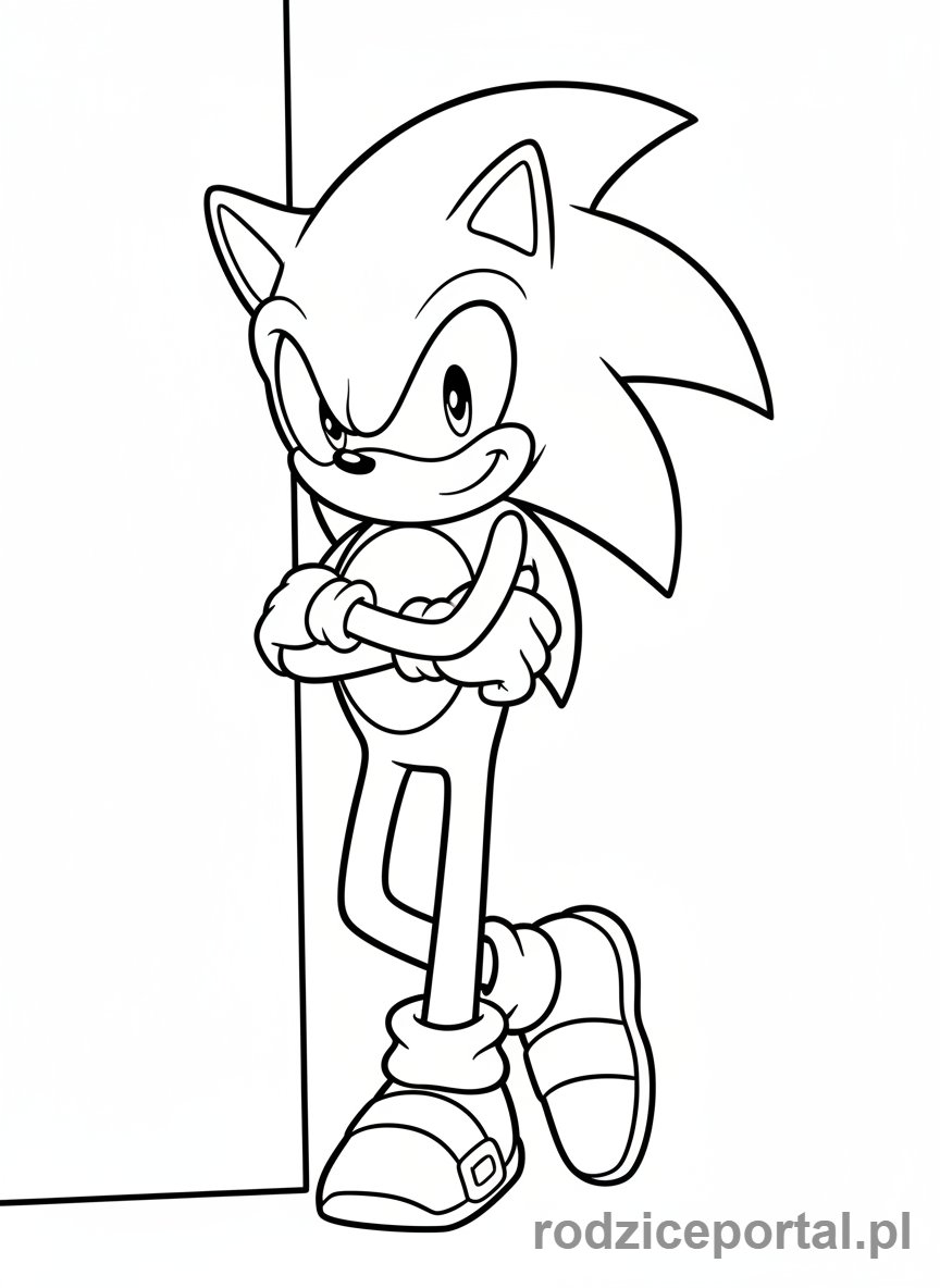 Kolorowanka Sonic - Sonic w relaksującej pozie