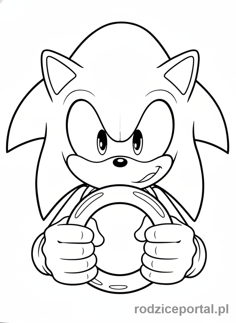 Kolorowanka Sonic - Sonic z pierścieniem mocy