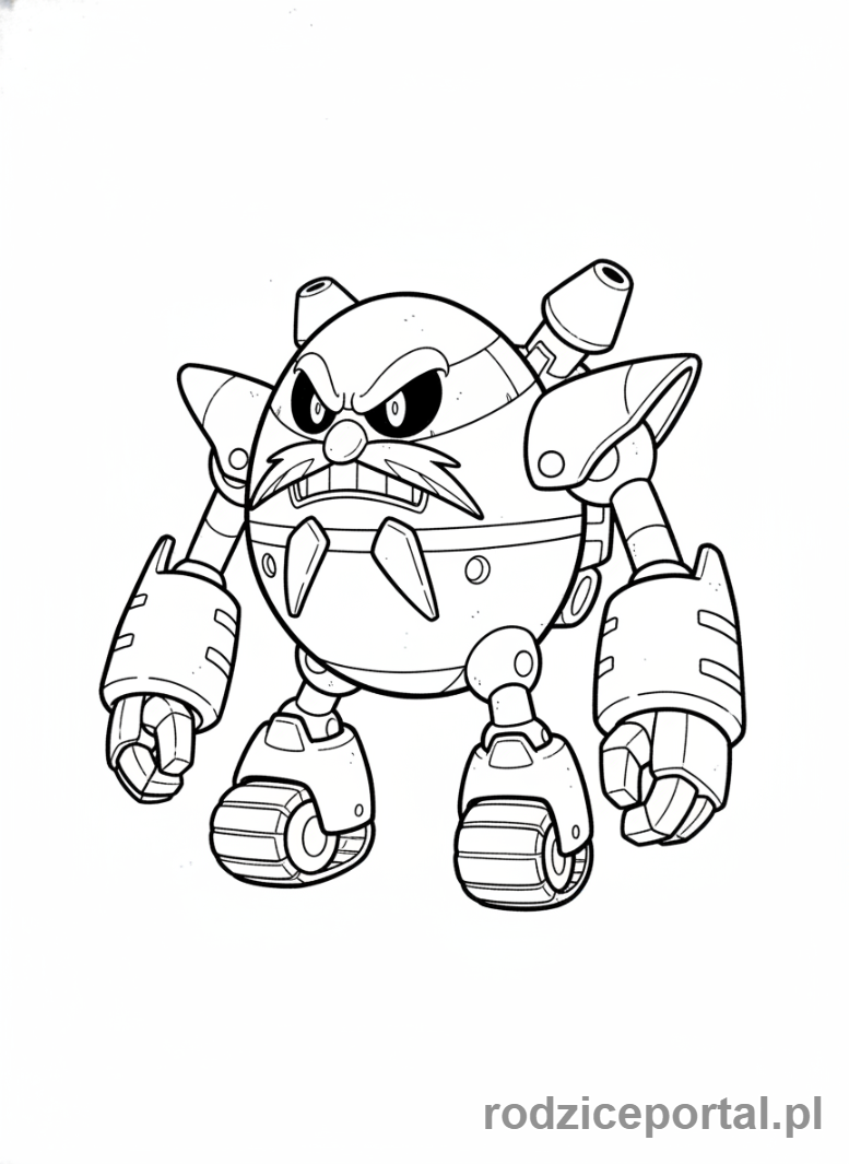 Kolorowanka Sonic - Zrobotyzowany wróg Eggmana