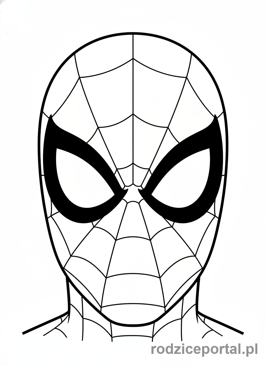 Kolorowanka Spider Man - Spider-Man uśmiechający się (oczy)