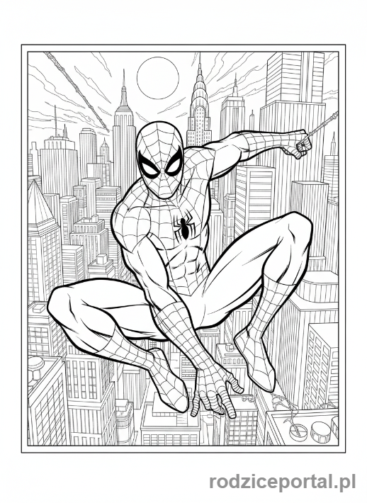 Kolorowanka Spider Man - Spider-Man w realistycznym stylu komiksowym