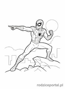 Kolorowanka Spider Man - Spider-Man wskazujący palcem