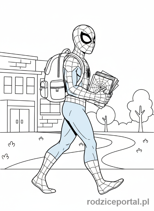 Kolorowanka Spider Man - Spider-Man z plecakiem