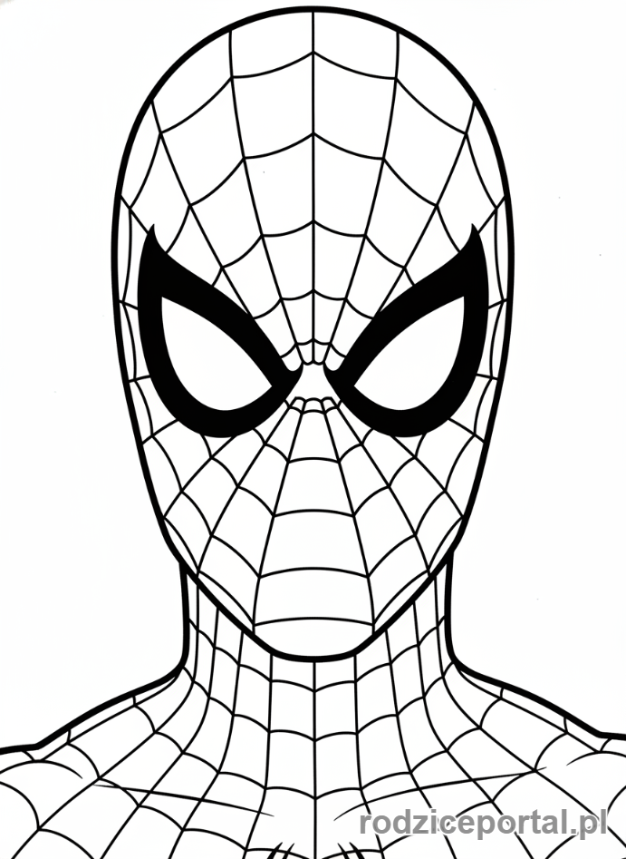 Kolorowanka Spider Man - Zbliżenie na maskę Spider-Mana