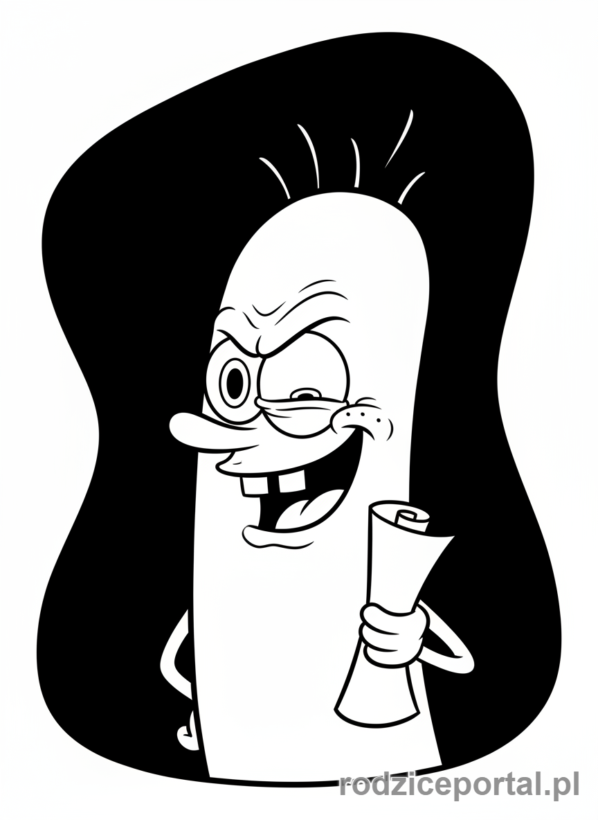 Kolorowanka Spongebob - Plankton z planem unicestwienia.