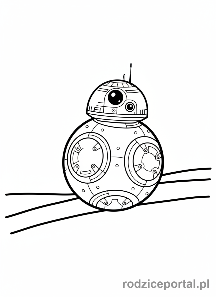 Kolorowanka Star Wars - BB-8, zabawny droid astromechaniczny
