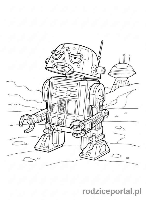 Kolorowanka Star Wars - Chopper (C1-10P) droid, pełna sylwetka